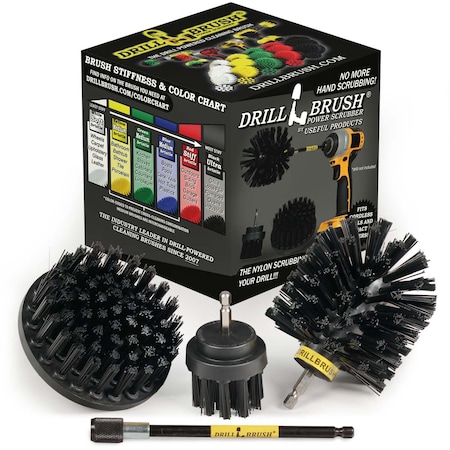 Drill Brush Power Scrubber By Useful Products 5 in W 7 in L Brush, Black K-S-42O-5X-QC-DB